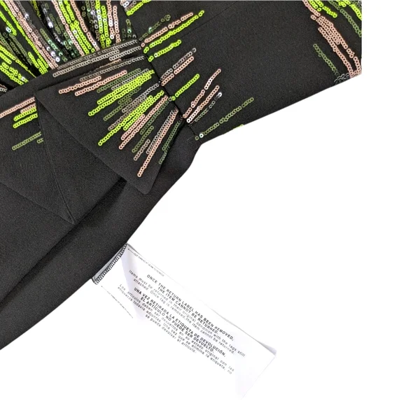 Dress the Population Black Green Sequin Midi Dress - Picture 11 of 14